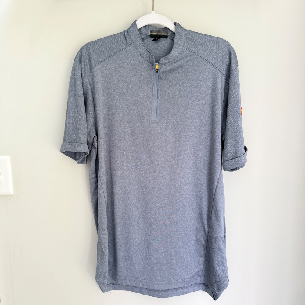McDonald's Uniform Shirt Worker Performance 1/4 Zip SS Gray Medium